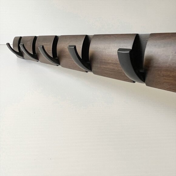 Umbra Flip 8 Wall Hook Walnut Coat Rack - Picture 2 of 3